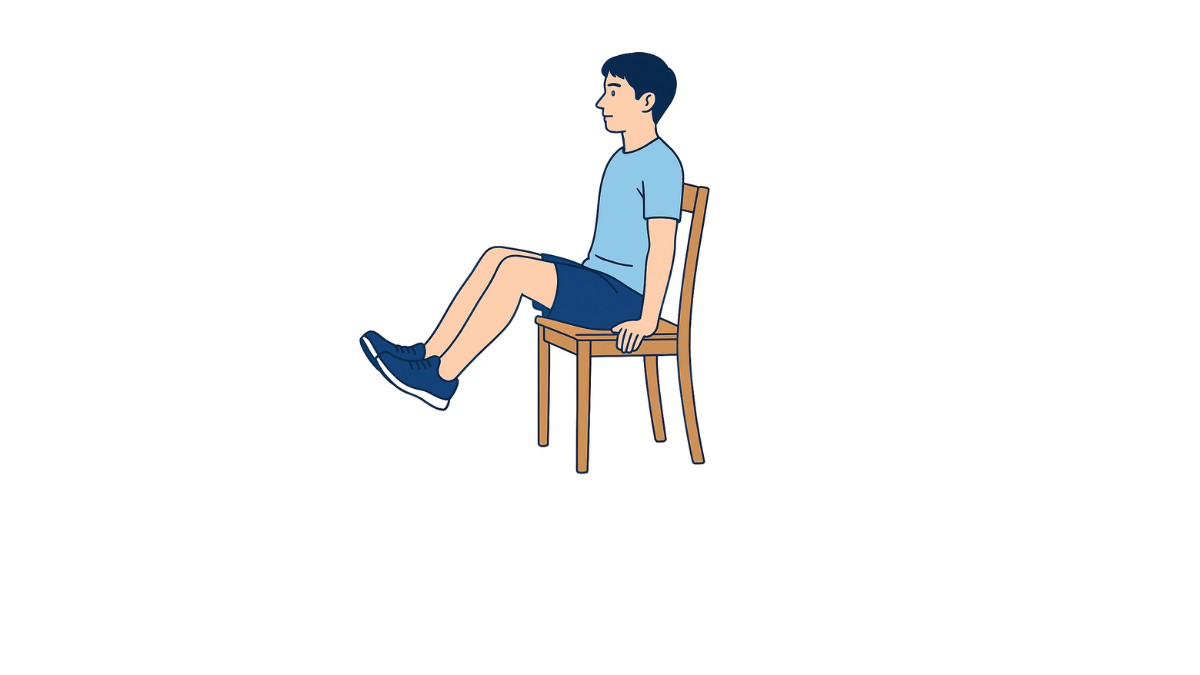 両足レッグレイズのイラスト(文字なし)|仰臥位で両脚を揃えて持ち上げる腹筋群の強化運動です