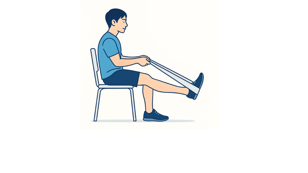下腿後面のストレッチのイラスト(文字なし)