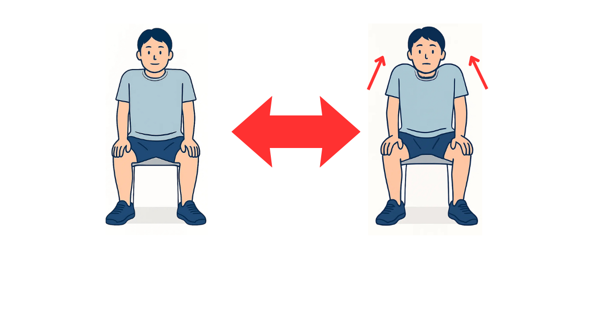 肩挙上運動のイラスト(文字なし)|腕を前方に上げる肩挙上運動のイラストです