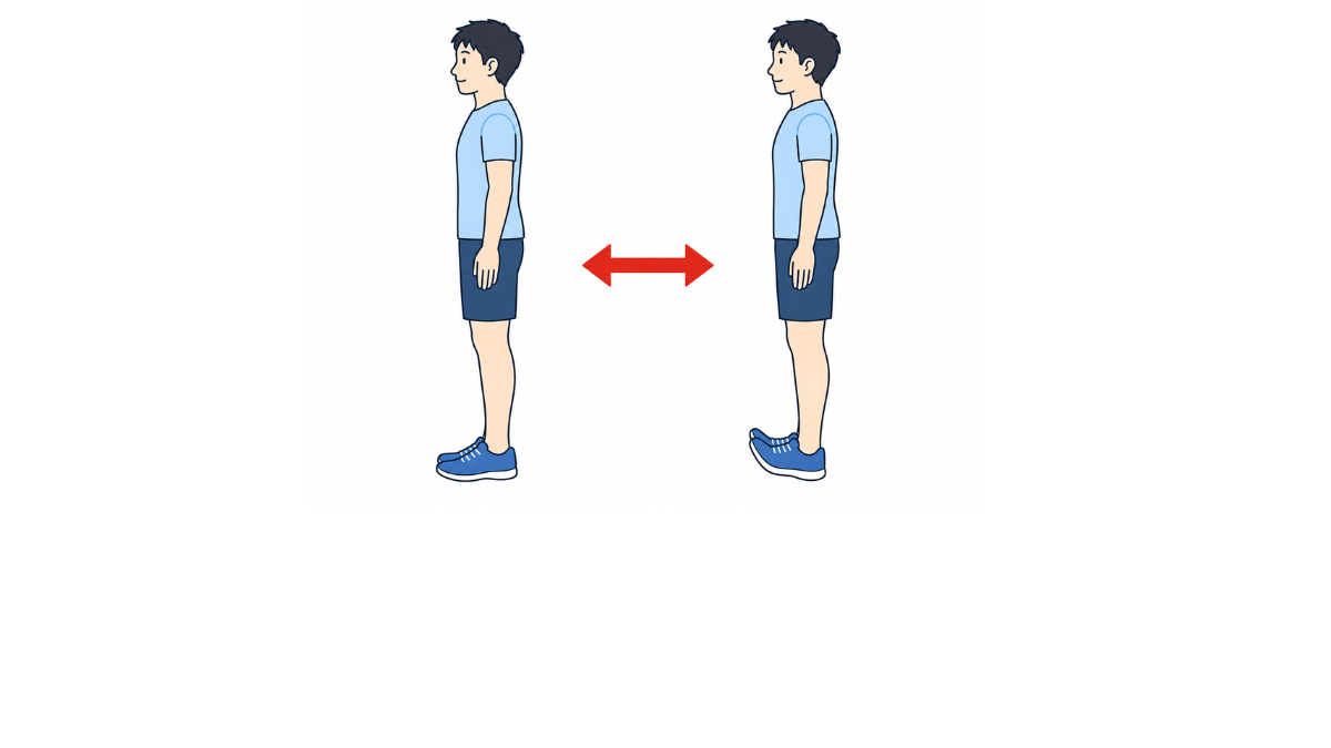 立位でのつま先上げのイラスト(文字なし)|立った姿勢で両足のつま先を上げる運動です