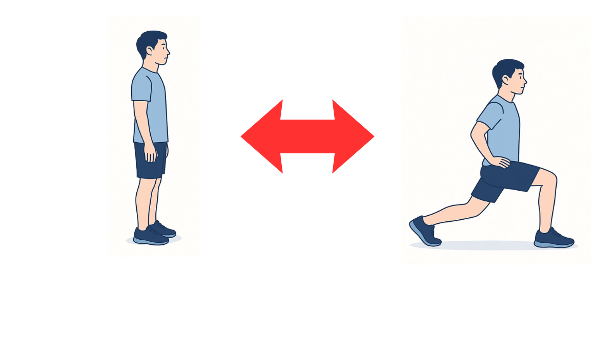 ステップ運動のイラスト(文字なし)|段差を使った昇降運動(ステップ運動)です