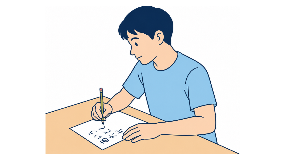 書字訓練のイラスト(文字なし)|鉛筆やペンを使って文字を書く書字訓練のイラストです