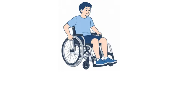 自走式車いすの使い方のイラスト（文字なし）｜自走式車いすの使い方を説明する福祉用具・自助具のイラストです