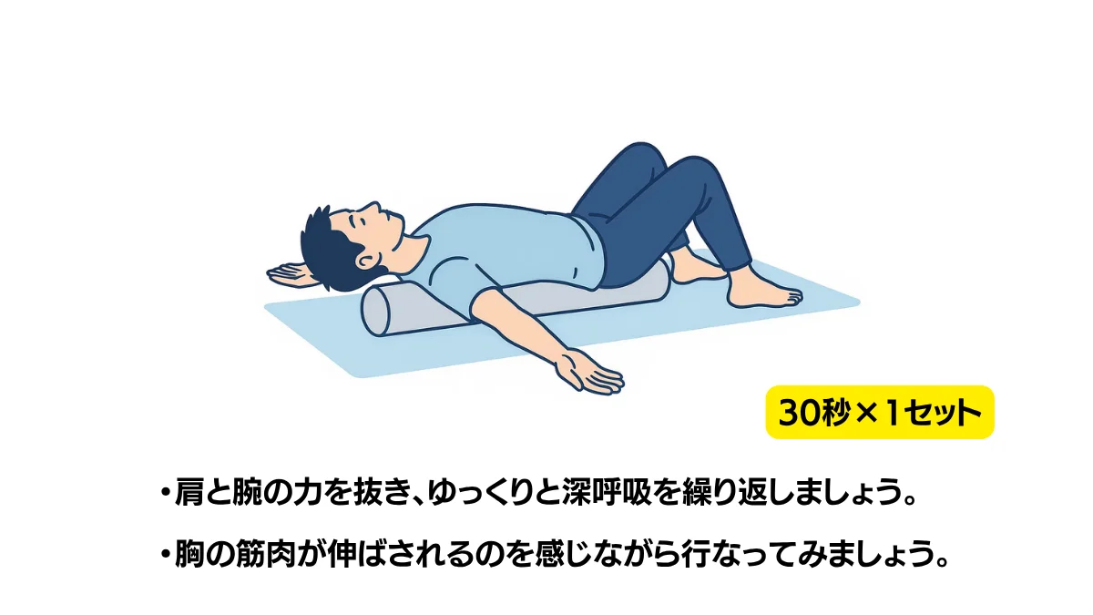 自主トレ素材庫Plusに収録されている「胸開き運動」の実物スライド