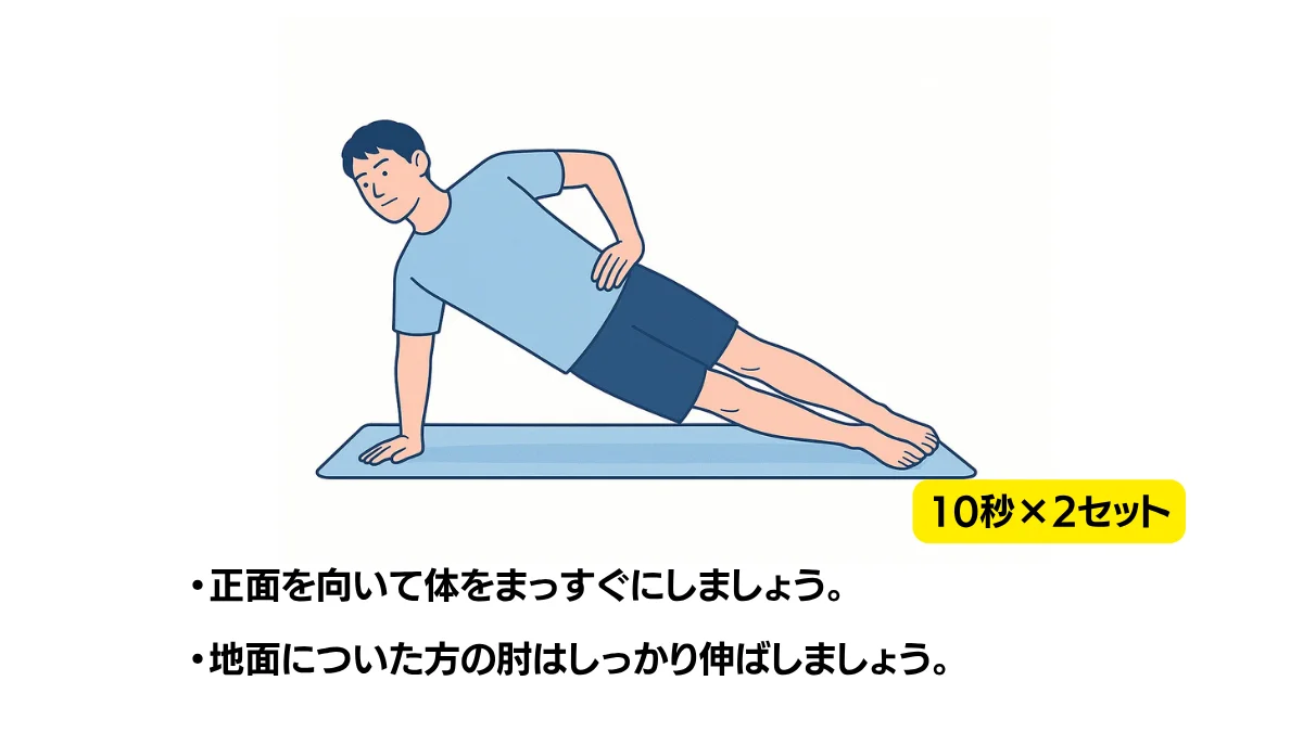 自主トレ素材庫Plusに収録されている「サイドブリッジ」の実物スライド