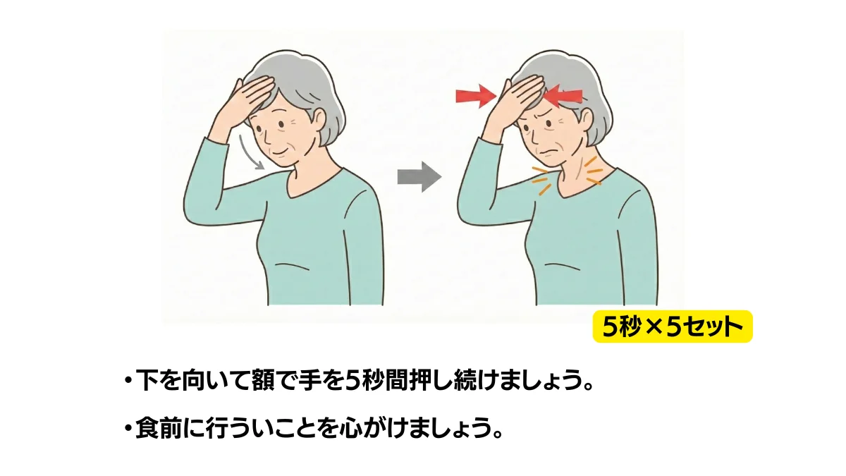 嚥下おでこ体操の収録スライド